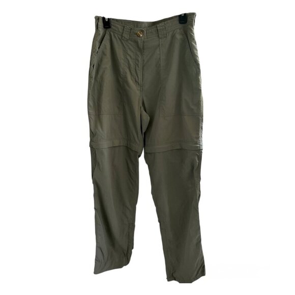 Women’s ExOfficio Insect Shield Hiking Pants Zip Off Shorts Army Green Small 6-8 - Picture 1 of 13